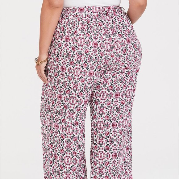Torrid 4X Pants Floral Wide Leg Palazzo Pull On - Picture 2 of 6
